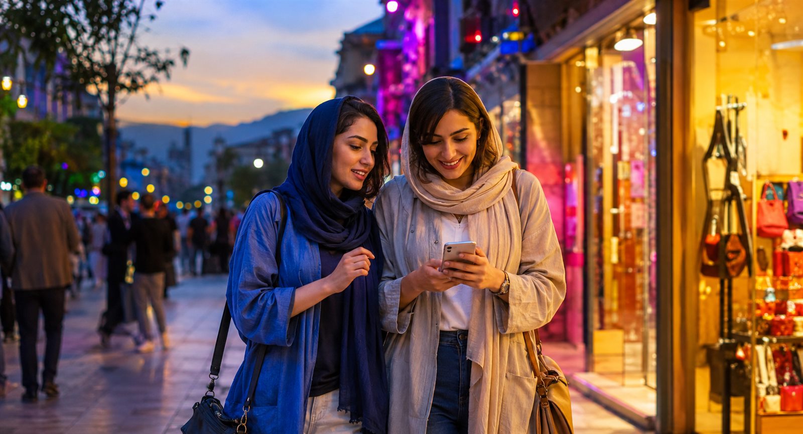 کشف فروشگاه‌های شهر با دوستان
